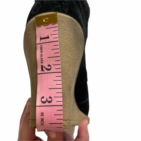 Tommy Hilfiger Black Plaid Suede Wedge Boots - Picture 5 of 8